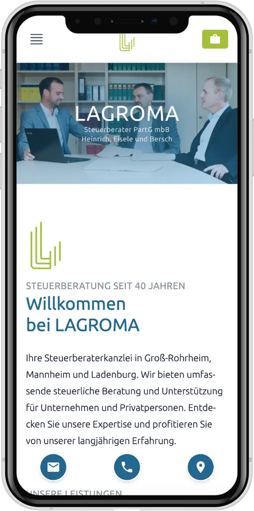 LAGROMA Webseite Mobile Screenshot