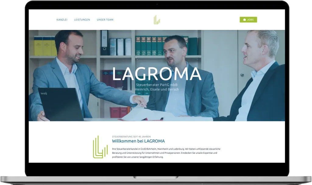 LAGROMA Webseite Desktop Screenshot